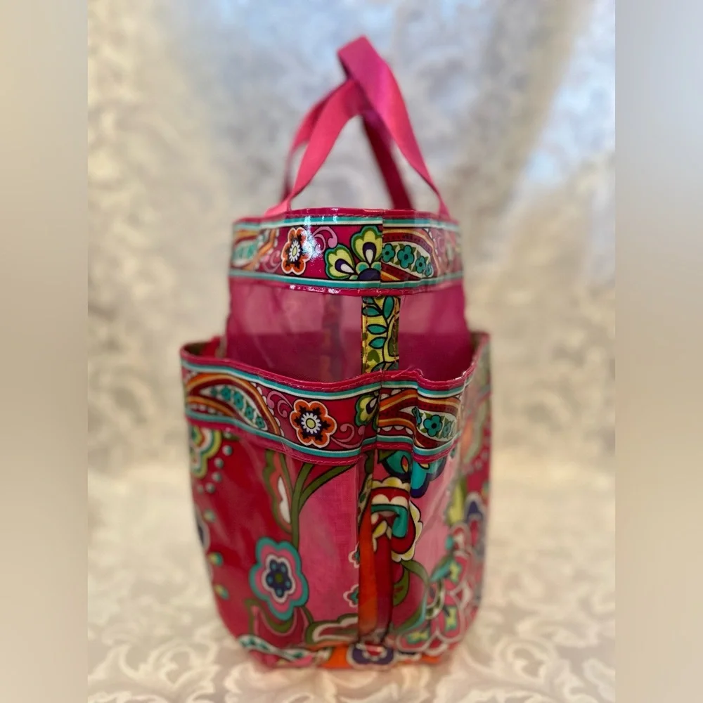 Vera Bradley Pink Paisley Shower Caddy, 10.5 Inch High, 7inch Radius